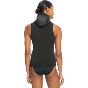 2024 Roxy Womens Swell Series 2mm Hooded Wetsuit Vest ERJW003002 - True Black